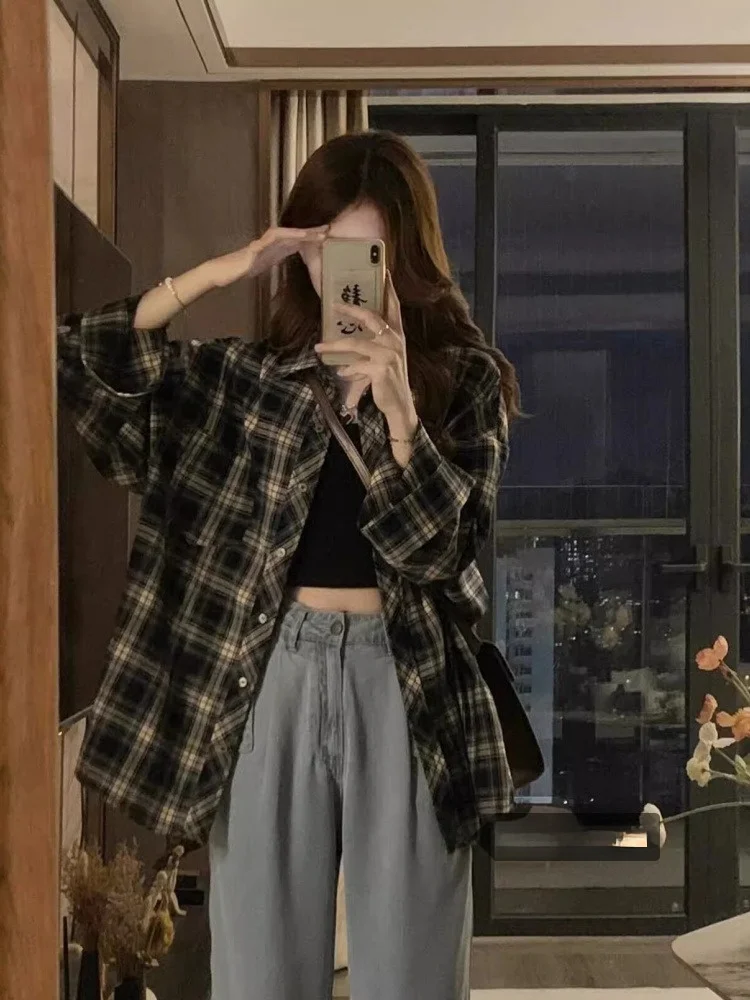 

Женская тонкая верхняя одежда в клетку в стиле ретро, лето 2023, новый дизайн, верхнее пальто с защитой от солнца, женское свободное длинное свековое круглое Ne