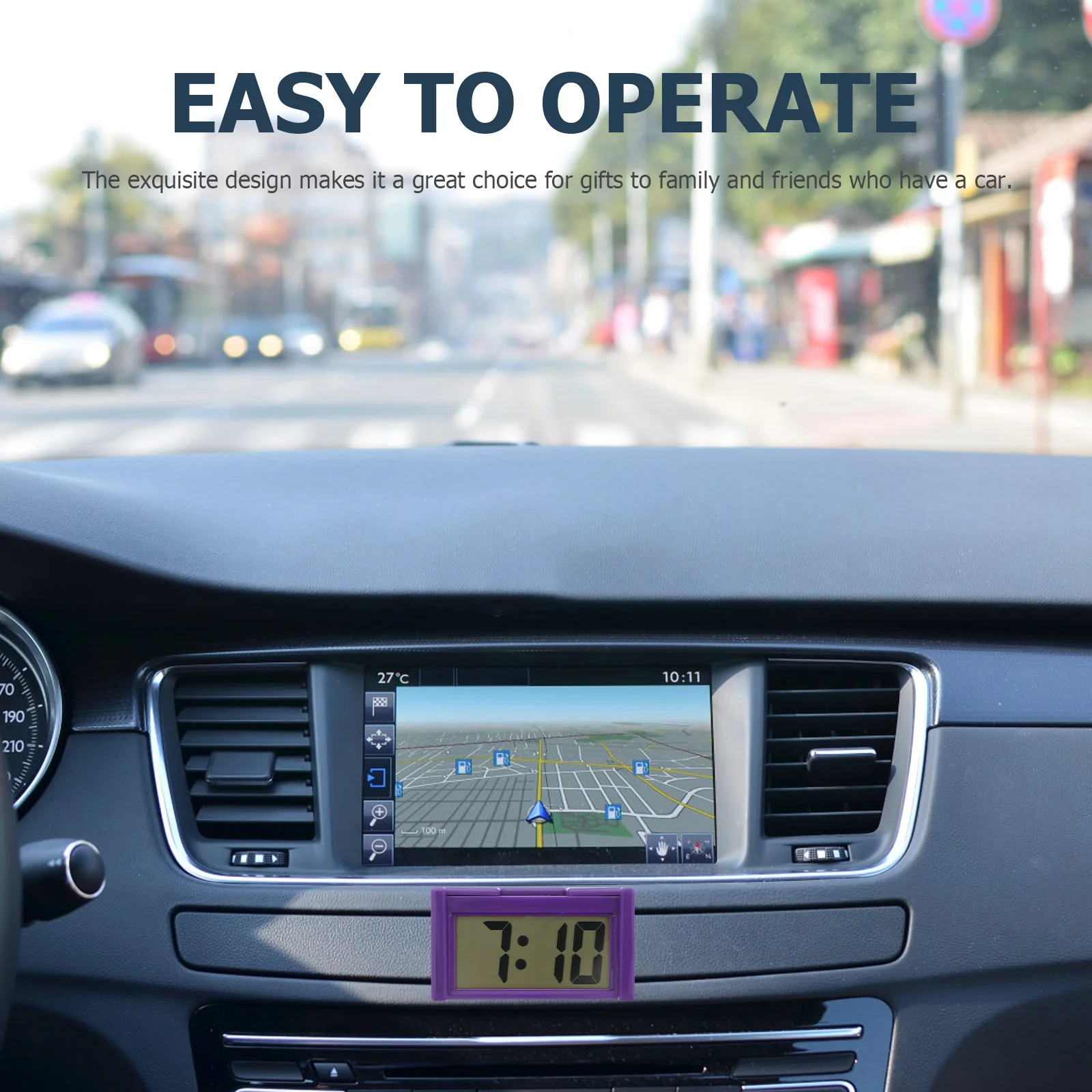 

Car Dashboard Mini Auto Clock Digital Electronic Clock For Vehicle Interior Stick On Dash Large Screen Time Display