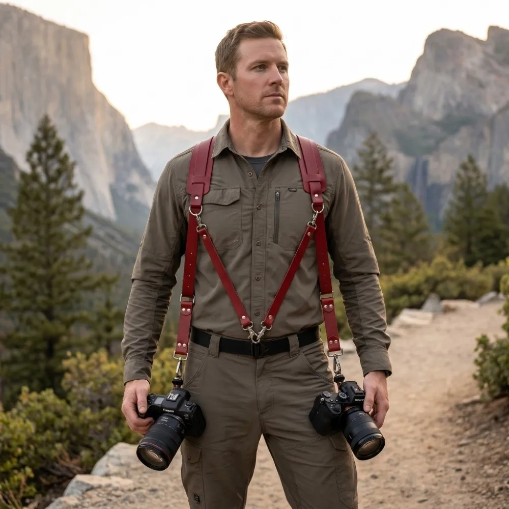 Professional Camera Harness Comfortable PU Adjustable Camera Shoulder Strap Durable Universal DSLR Camera Strap Photographers
