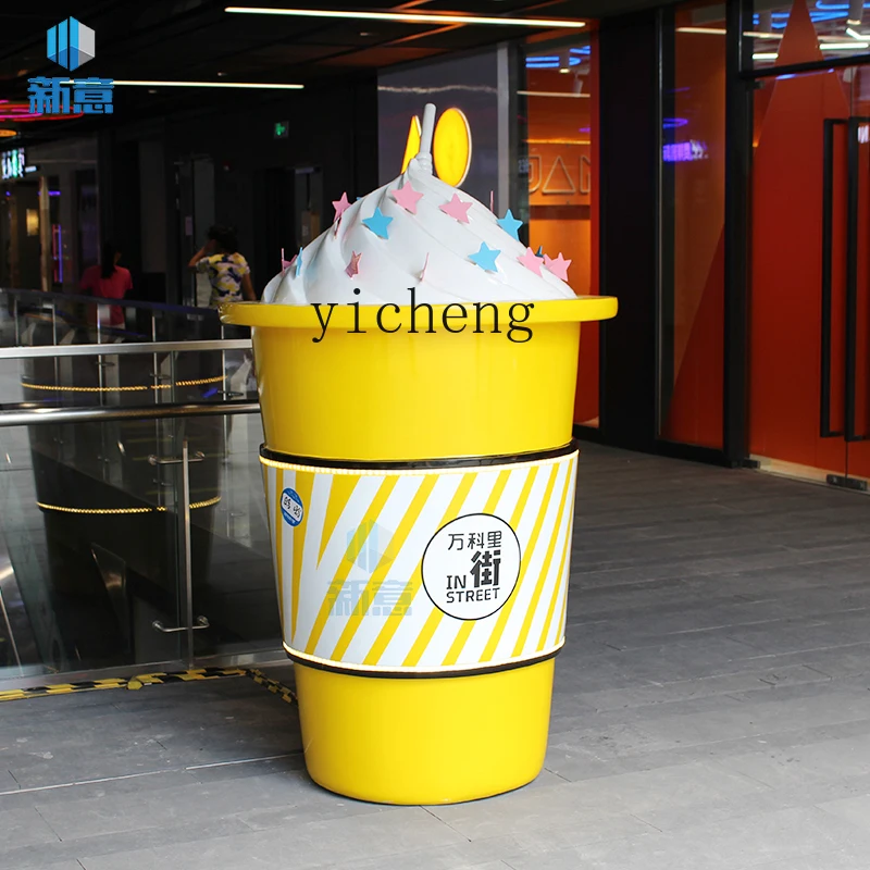 

LX Large Simulation Milk Tea Cup Coffee Shop Sculpture Indoor and Outdoor Floor Decoration