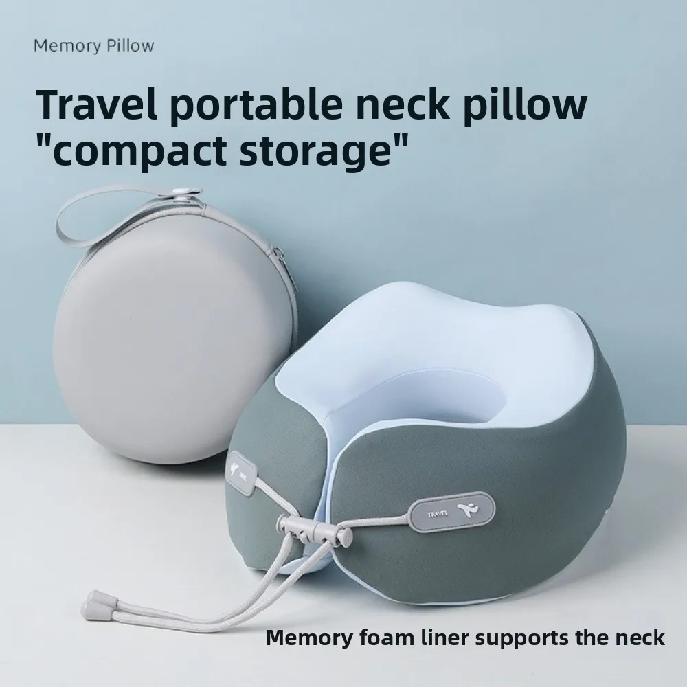 New Portable U-shaped Pillow Memory Foam Ergonomic Neck Pillow Travel Pillow Ultimate Support for Flights