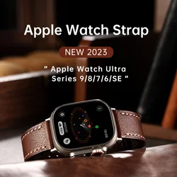 2023New Apple Watch Strap Ultra 2 49mm Series 9 8 7 6 SE 45mm 44mm 41mm 40mm Vegetable Calf Leather Bands For Apple Watch