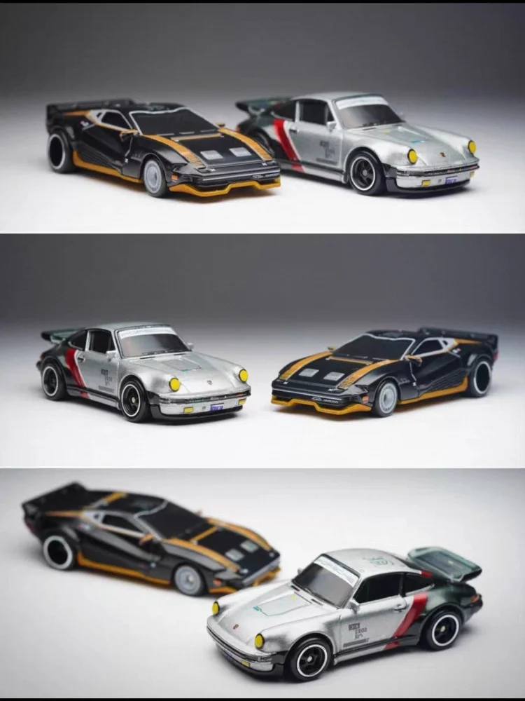 Hot Wheels Premium Car Culture Cyberpunk Porsche 930 Quadra Turbo-R V-Tech 1:64 Diecast 2Pcs Set HBL96 Collectible Model Gift