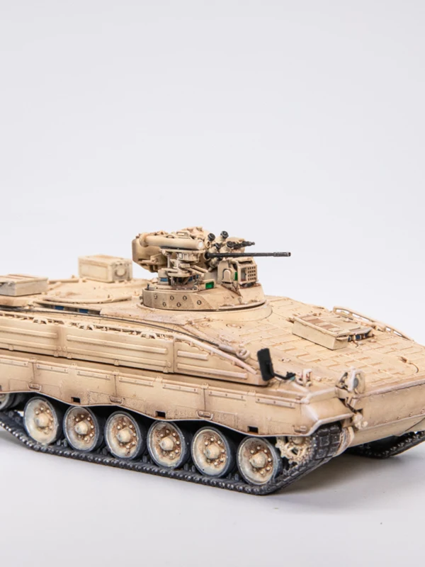 

1/72 Yellow weasel infantry fighting vehicle desert color with metal gun barrel and magnetic components inside thebody toy model