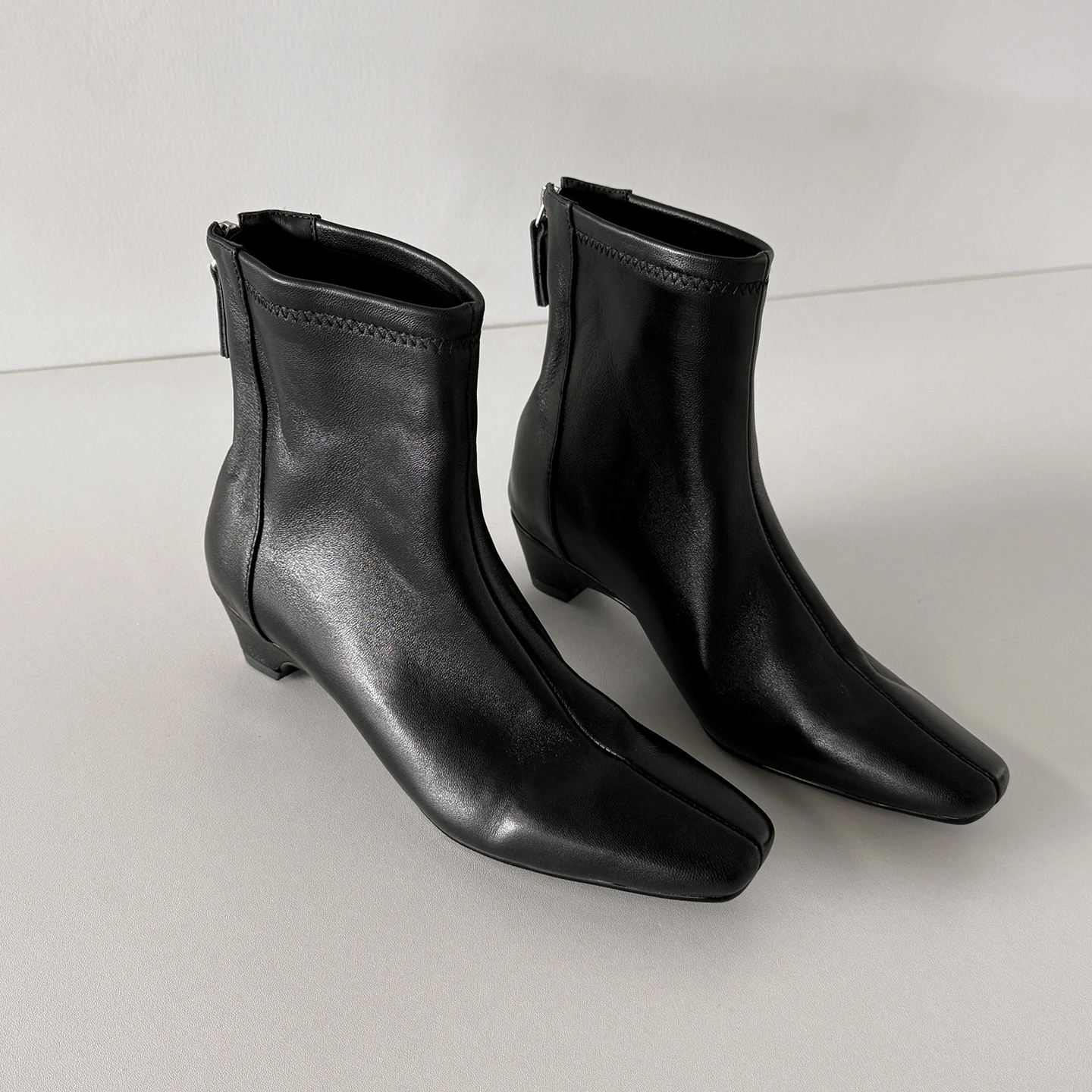 ESVEVA 2027 News Winter Genuine Leather Women Ankle Boots Woman Shoes Pointed Toe Mid Heel Autumn Dress Short Boots 34-40