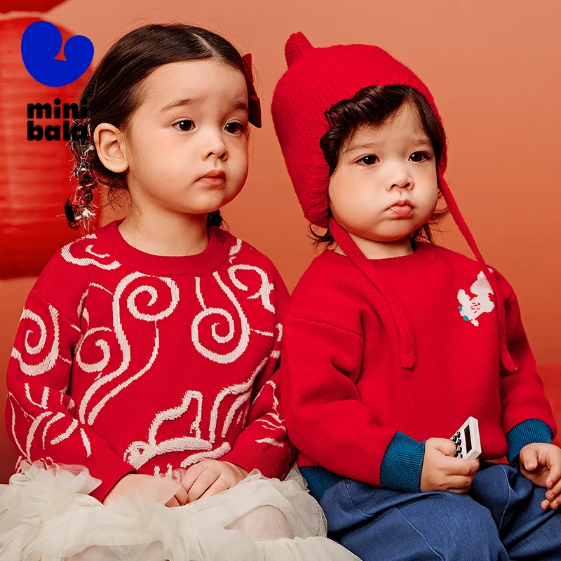 

Mini Bala Knitted Sweater for Boys and Girls New in Winter for New Year's Greeting Baby Sweater in 2025