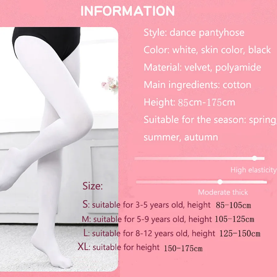 USHINE Girls Ballet Tights Dance Pantyhose Gymnastics Dance Stockings Microfiber Seamless Women Professional Dance Tights 90D