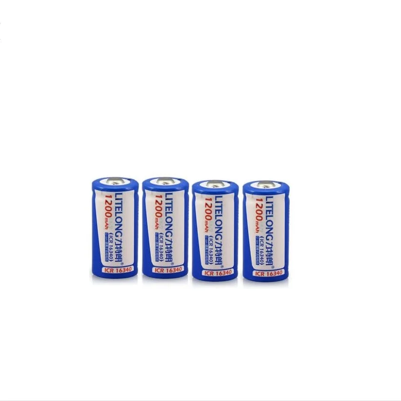 2PCS High Power 3.7V 1200mAh CR-123 16340 Rechargeable Battery Protected Lithium Ion Rechargeable Lithium Battery