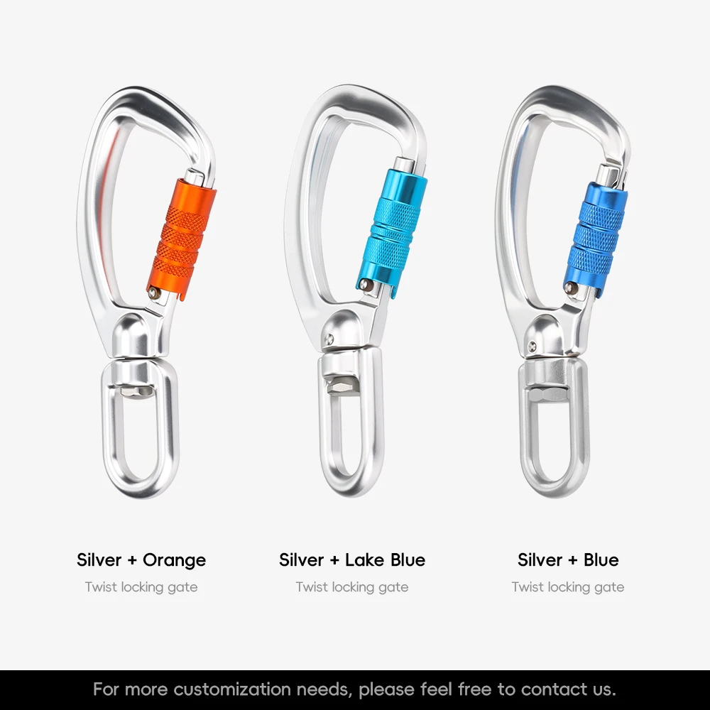Manufacturer Heavy Duty Aluminum Carabiner Clip D-Ring Key Clip For Outdoor Gear, Secure Hook For Camping Hiking Backpack Keys