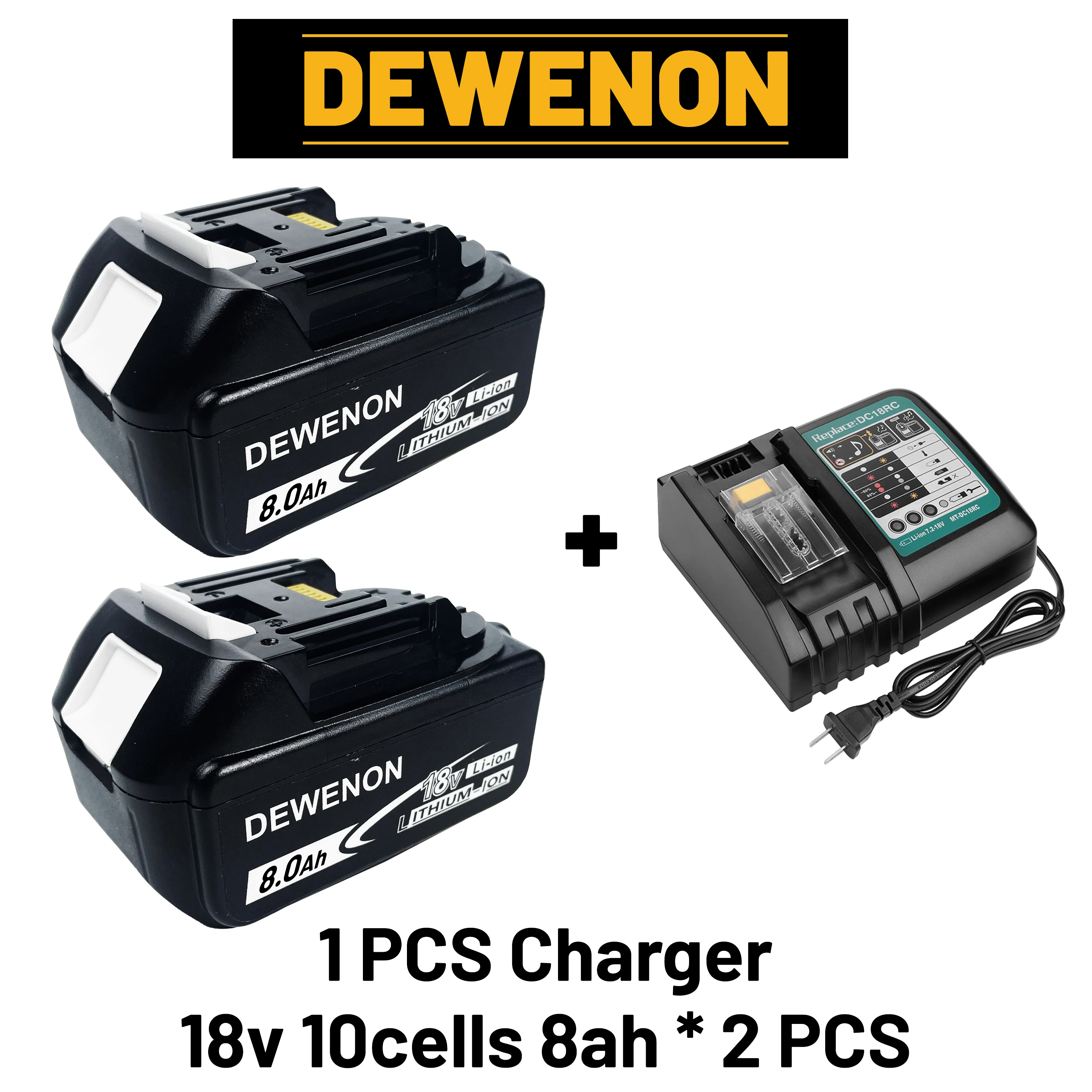 

DEWENON Original for Makita 18v 8Ah 21700 Battery BL1850 Bl1860 Bl1860 Bl1830 Bl1815 Bl1840 LXT400 6.0Ah for Makita 18 V Battery