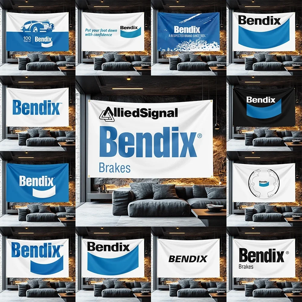 Bendix Brake Tribute Vehicle Flag   Polyester Wall Hanging For Workshop Decor Car Lover