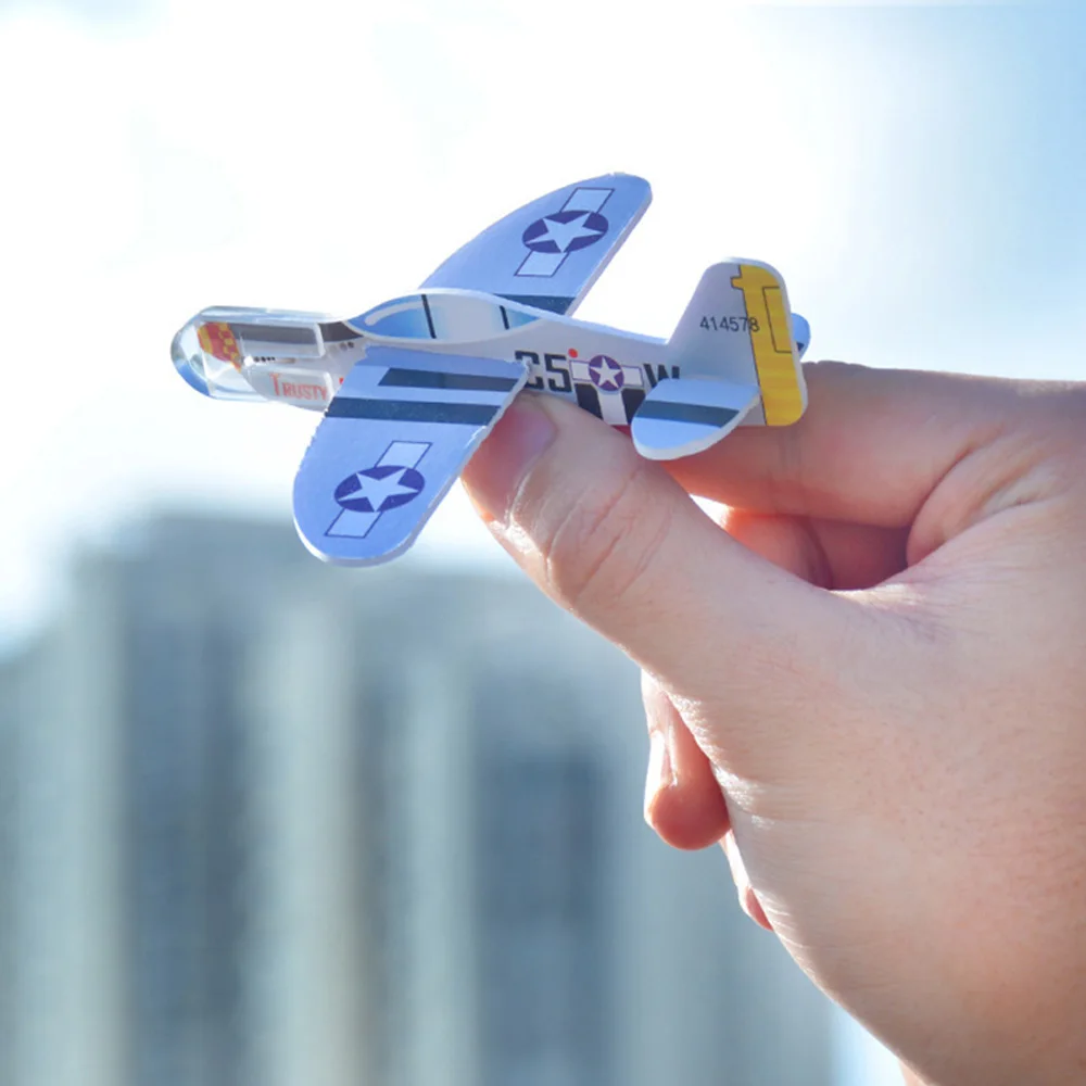 10/1pcs Mini Foam Airplanes Kids DIY Handmade Throw Flying Glider Planes Boys Outdoor Throwing Model Glider Toys Favors Gift