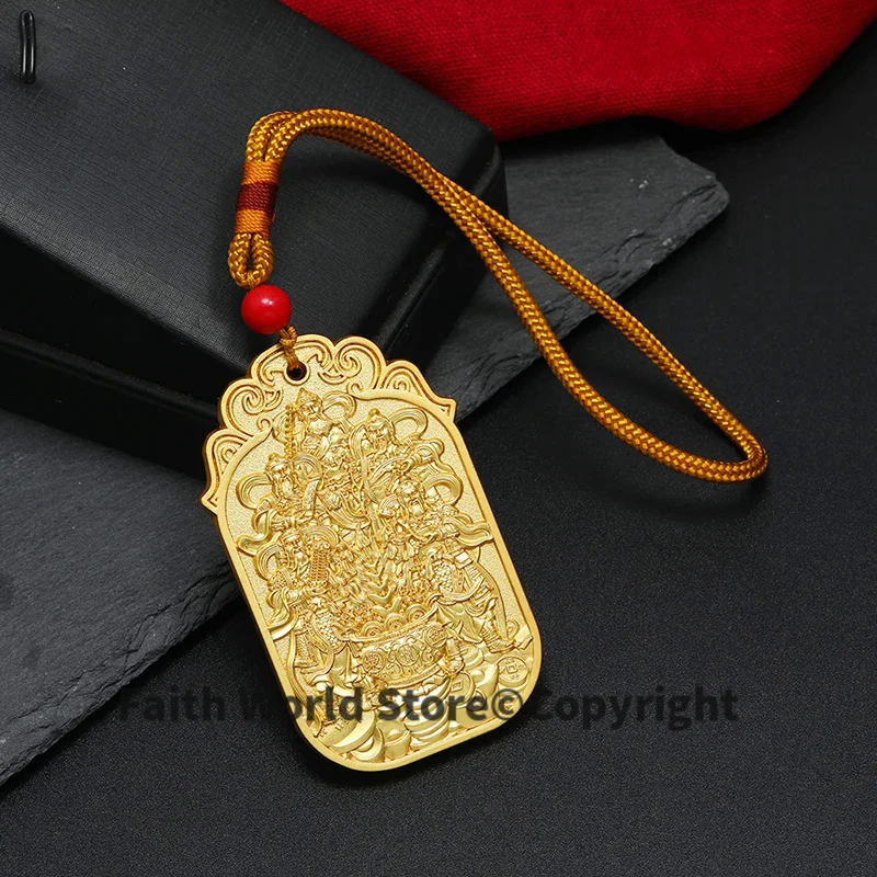 

Geomantic master HOME SHOP CAR Bring good luck money God of wealth multipurpose Amulet Gold medal Pendant talisman