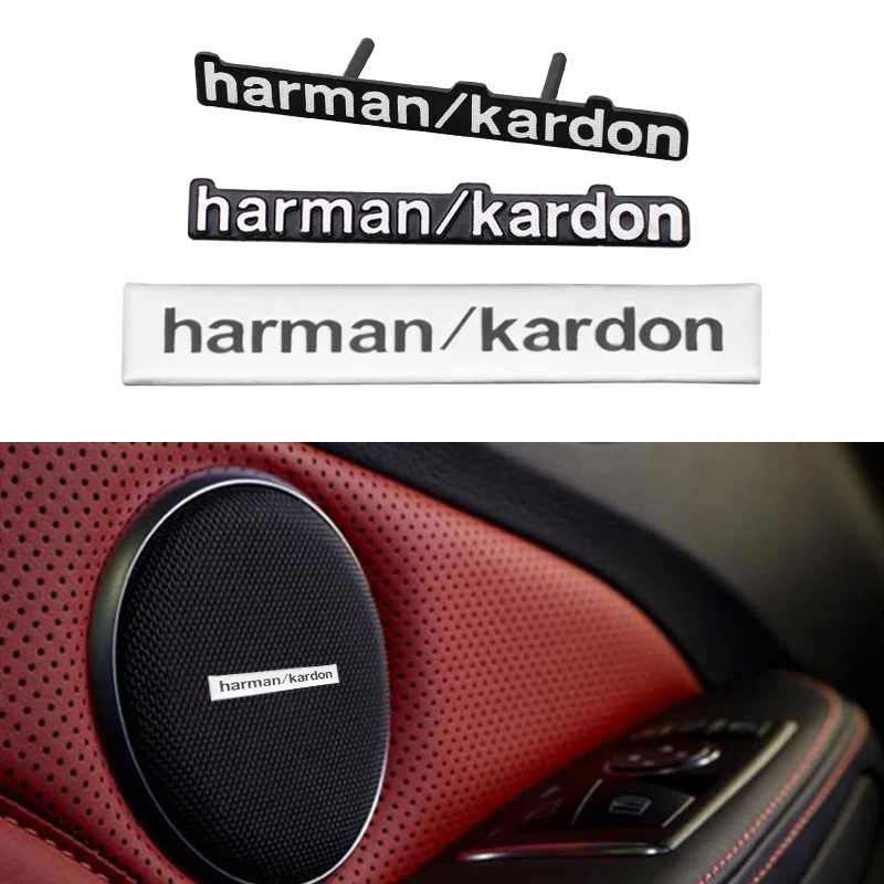 For Mercedes Benz AMG W204 W205 W203 W211 W212 W213 W201 W210 W124 Aluminum harman/kardon Car Styling Audio Stickers Accessories