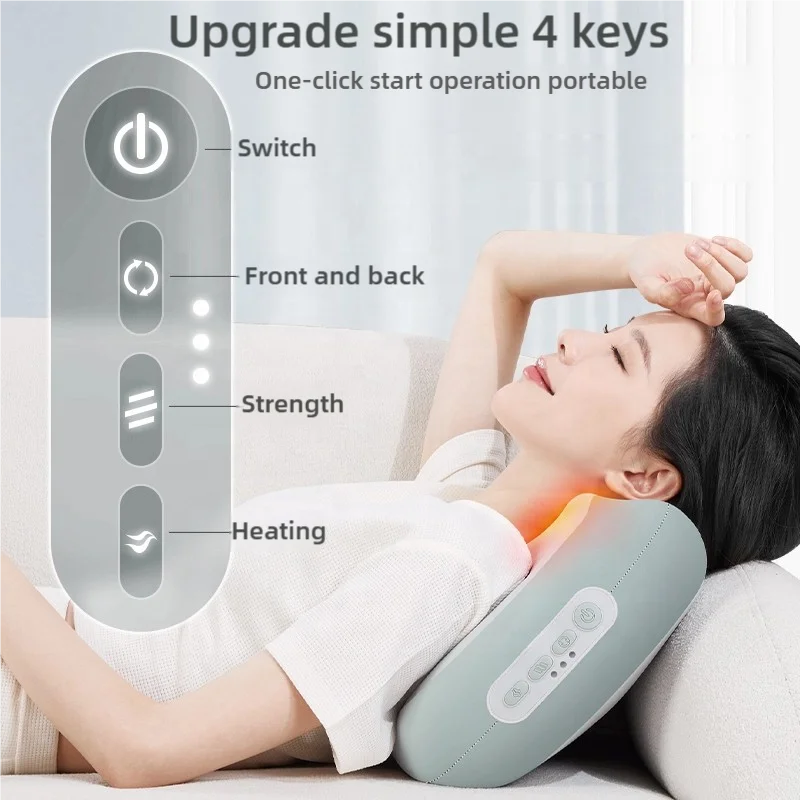 Smart Library Electronic 3D Kneading Deep Tissue Massage Pillow Cervical Neck Support Massage Pillow For Muscle Pain Relief