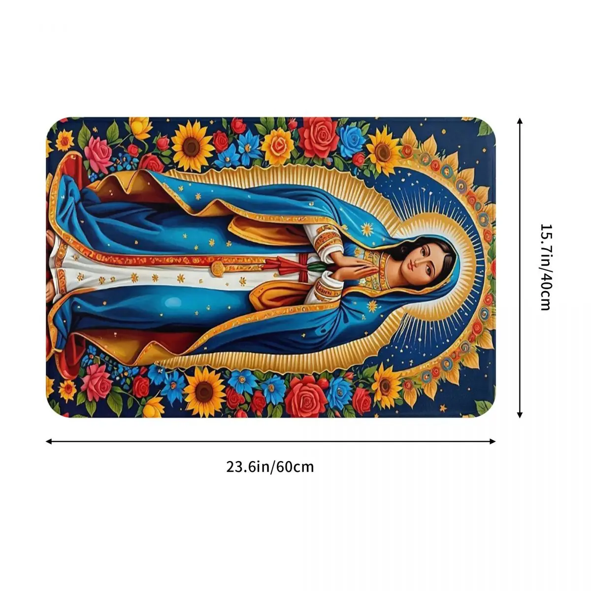 Virgin Mary Of Guadalupe Religious Art Doormat Water oil proof Carpet Rug Kitchen Entrance Home Floor Mat for Bath room Footpad