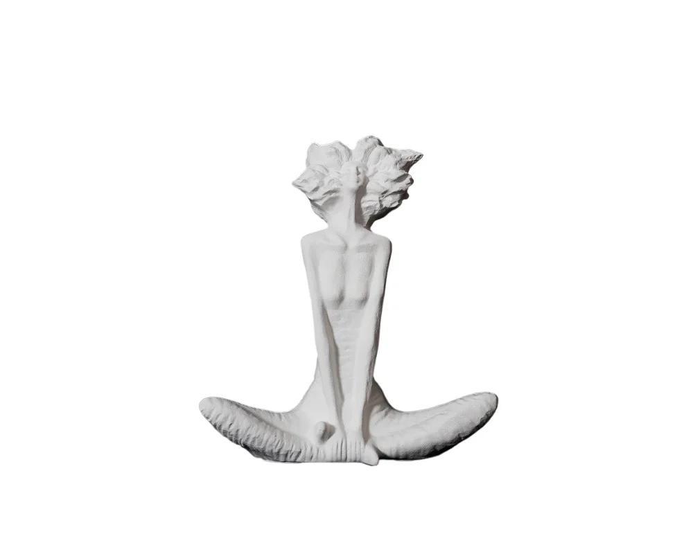 Creative Art Leisurely Atmosphere Ivory White Portrait Sculpture Living Room Tabletop Decorative Art Ornament