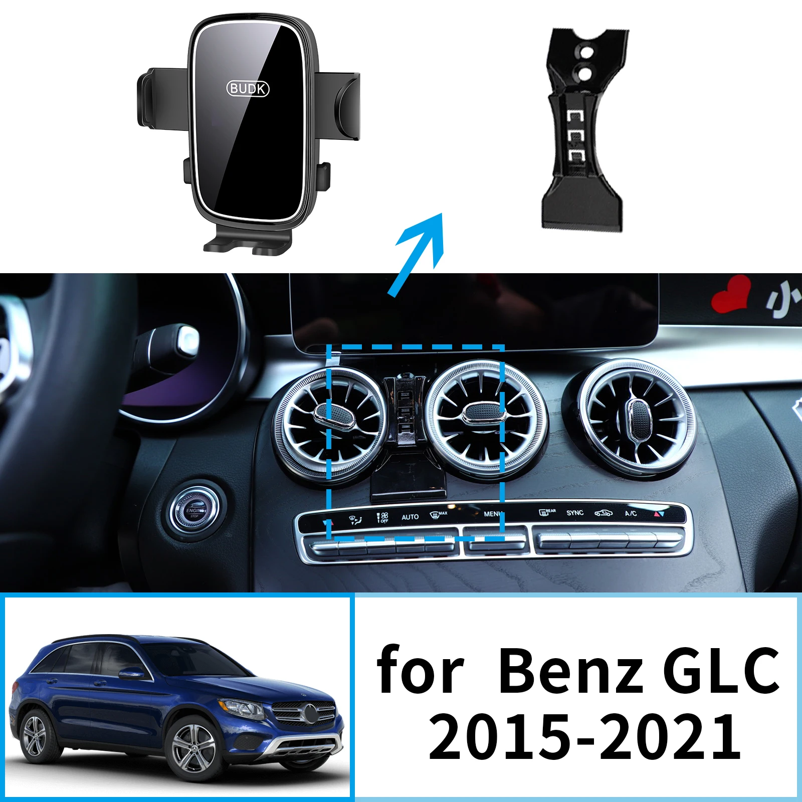 

Car Mobile Phone Holder for Benz GLC X253 C253 2015 2016 2017 2018 2019 2020 2021 Navigation Stand Auto Accessories GPS Bracket