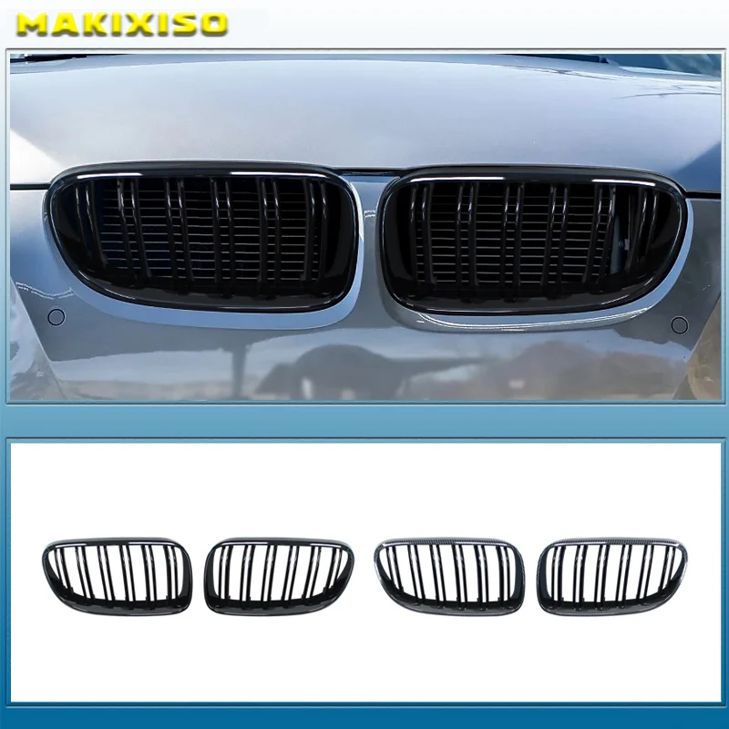 ABS Gloss Black Front Replacement Kidney Grill For 3 Series BMW E92 E93 328I 335I Coupe LCI 2010-2013 Left and Right Double Line