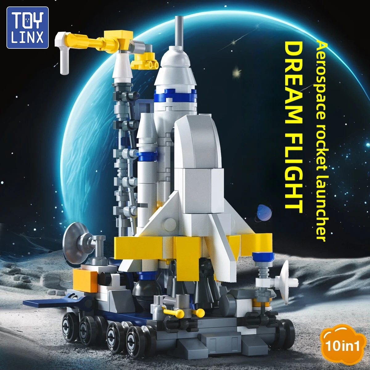 

10-in-1 Space Rocket Building Blocks Toy STEM Space Exploration Construction Set Birthday Holiday Gift for Children and Adults