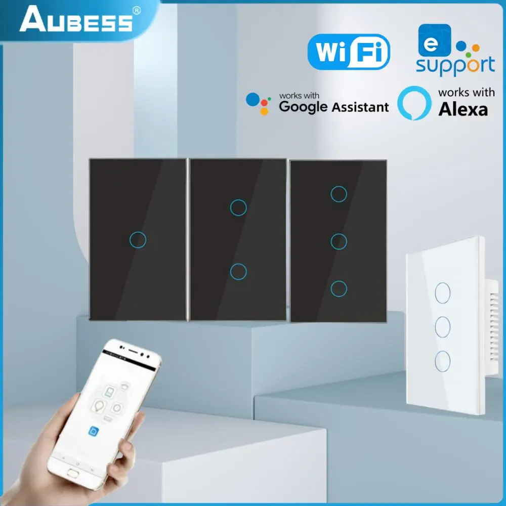 

Умный переключатель Wi-Fi Подходит для приложения EWelink Bluetooth RF Alexa Голосовое управление Google Без нейтрального провода Встановіть сенсорный выключатель света