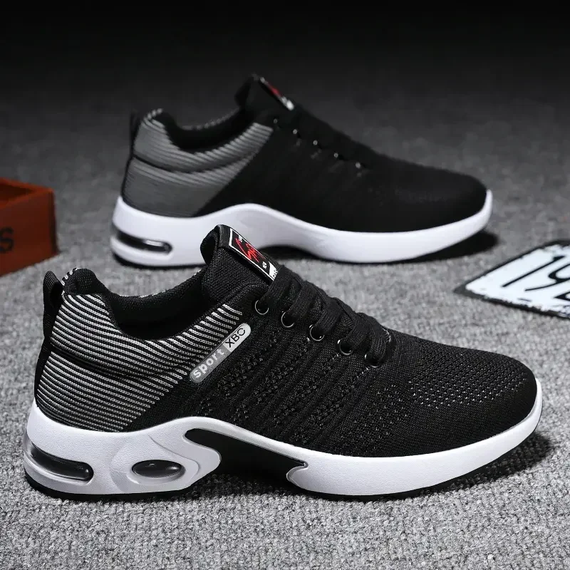 Comfortable Personality Style Men Fashion Soft Breathable Sports Fashion Shoes Mesh Flying Woven Sneakers Outdoor Casual Shoes