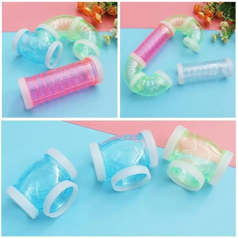 8 Pcs/set DIY Hamster Tunnel Toy Pet Sports Training Pipeline Transparent Runway Toy Pet Hamster Game for Small Animal Accessori