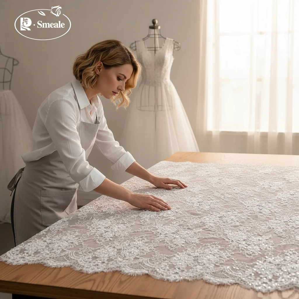 3 Meter Länge x 140 cm Breite, 2025 Perlen- und Paillettenkordel-Spitzenstoff, Perlen-Französisch-Spitzenstoffe für Hochzeitskleider und Brautkleider – Detail 6