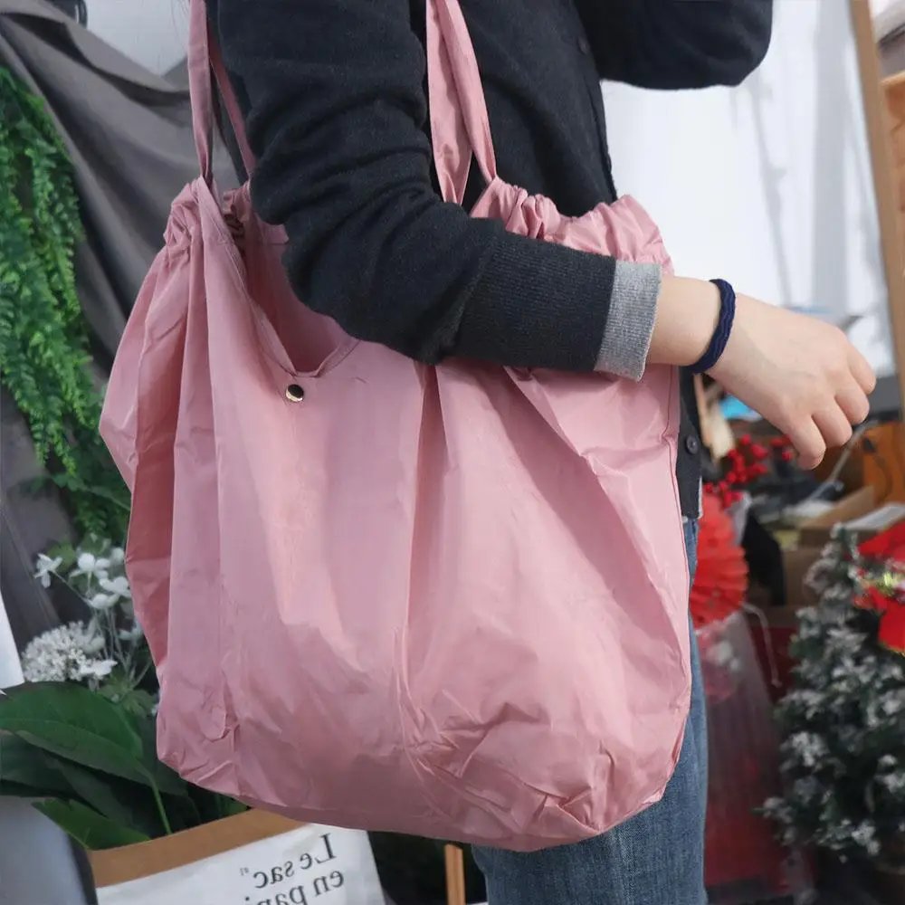 

Handbag Folding Shopping Bag Shoulder Pouch Large Capacity Foldable Eco Bag Portable Eco-Friendly Grocery Storage Bag Travel