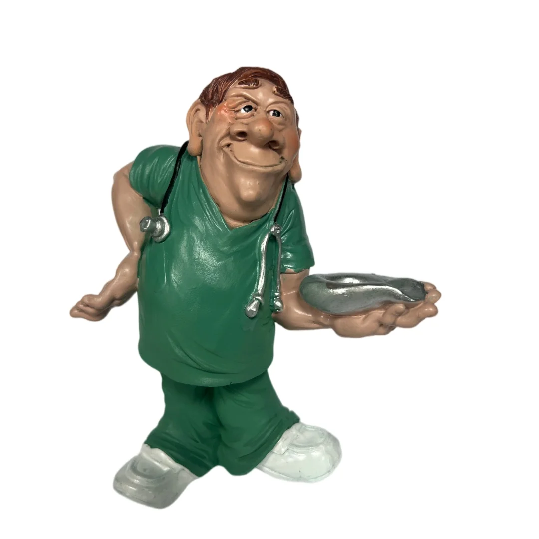 Funny Doctor Nurse Figurine - Medical Staff Decorative Statue with Stethoscope, Office Desk Home Decoration Gift for Healthcare