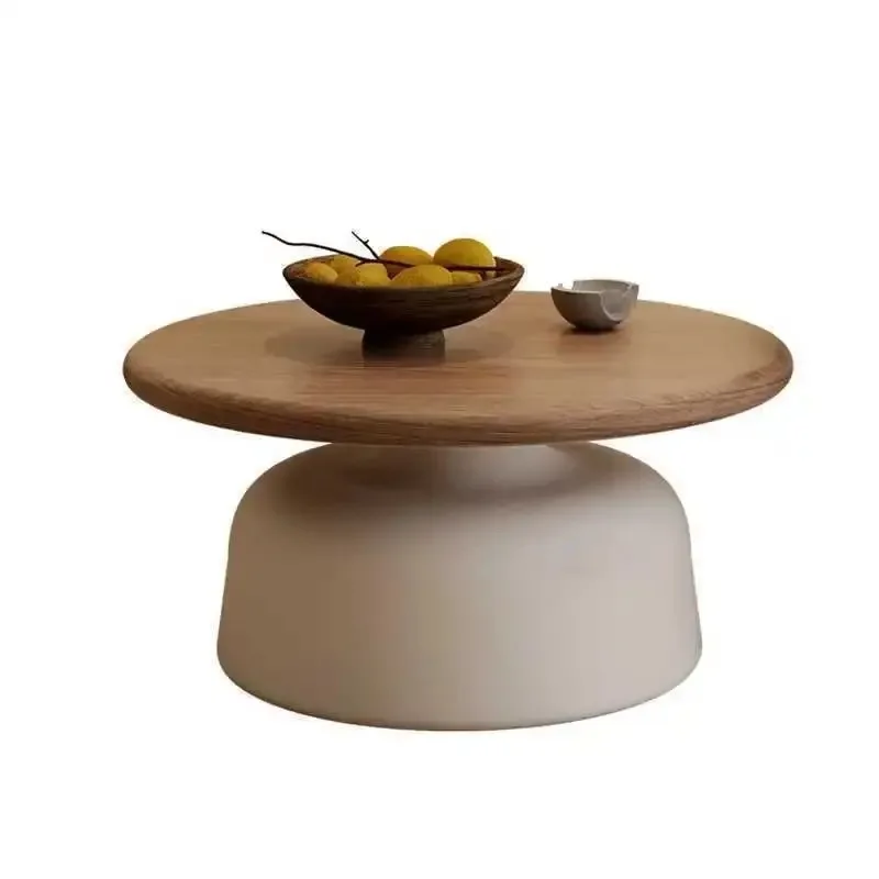

Cream Wind Apartment Coffee Table Living Room Household Small Apartment Simple Wrought Iron Round