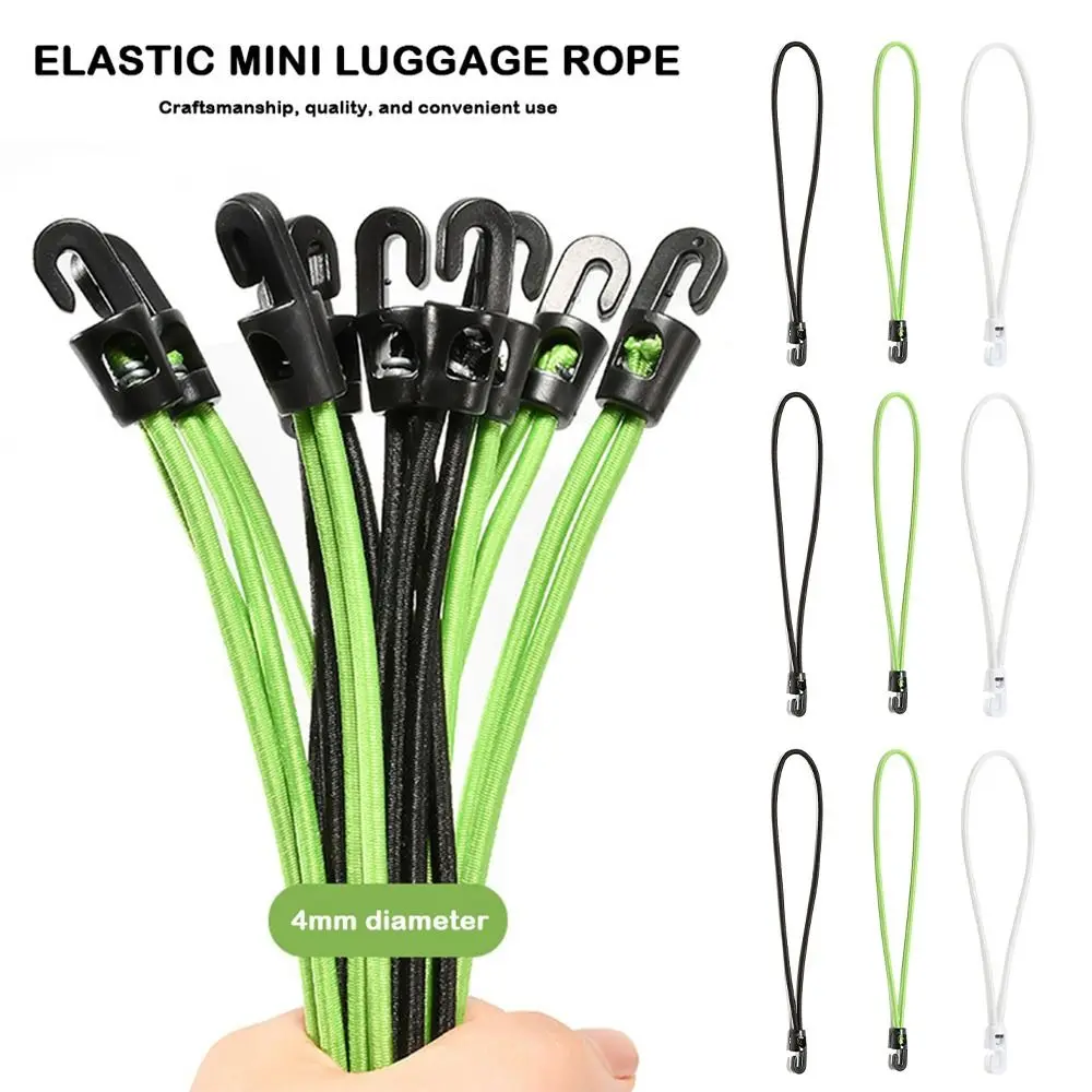 

5pcs Heavy Duty 26cm Elastic Rope Flexible High Toughness Latex Strap With 1 Hooks Luggage Binding Rope for Camping Carts Bikes