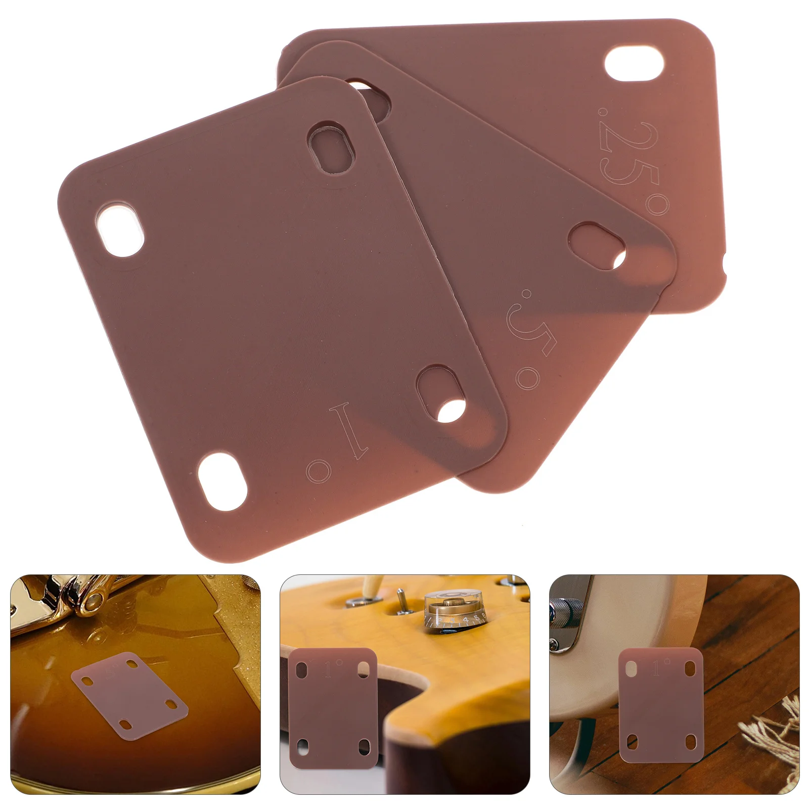 

3 Pcs Guitar Neck Gasket Bass Electric Heightening Spacer Plate Accesories Adjustable Shims Part Accessories