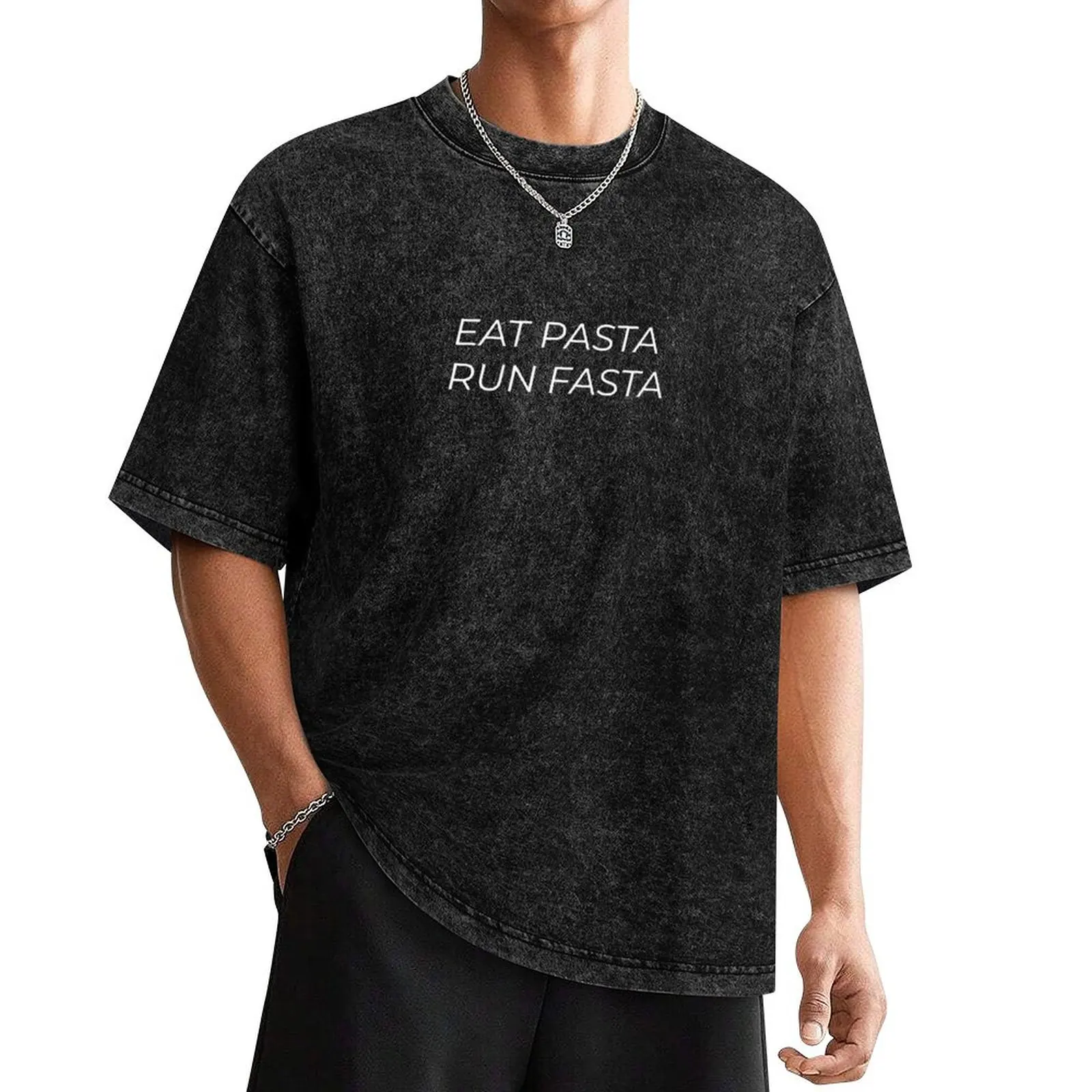 Eat pasta run fasta T-Shirt korean fashion kawaii clothes quick drying man t shirt men workout shirt