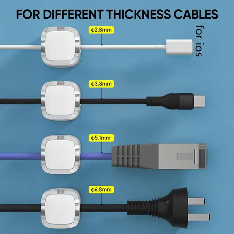 Magnetic Cable Holder Charging Cable Holder Cable Clips 6 Pcs Phone Cord Holder Cable Organizer Cord Keepers Magnetic Wire