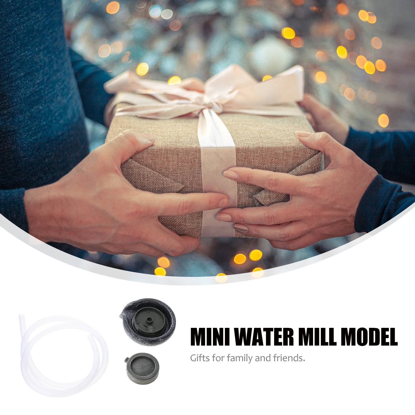 

1Set Mini Water Mill Simulated Stone Mill Durable Micro Landscape Ornament Scene Layout Photography Resin Decoration