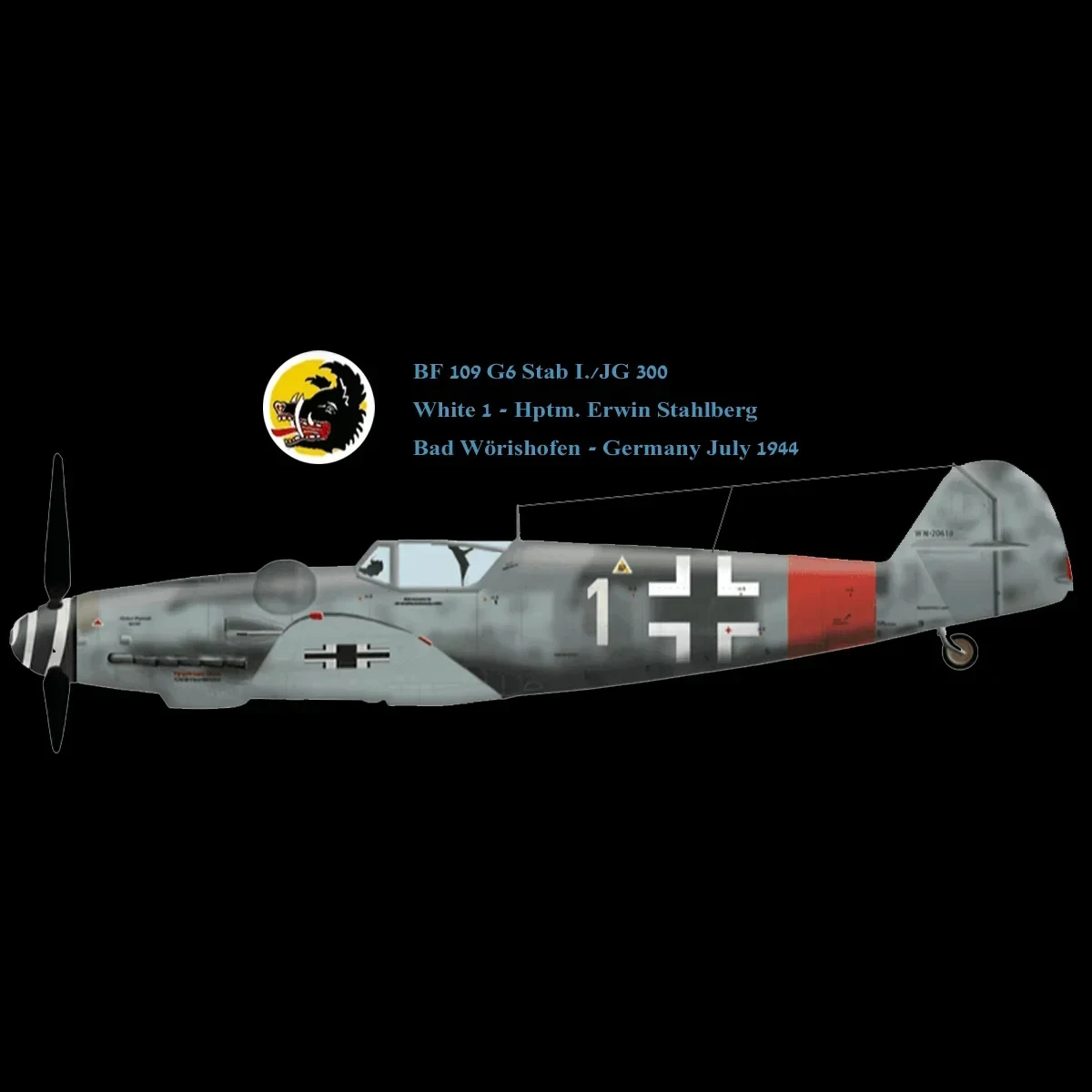 Luftwaffe Stab I./JG 300 Bf-109 G-6 المقاتلة كنزة قطيفة 100% قطن مريح عادية رجالي بلوزات الطيران الشارع الشهير