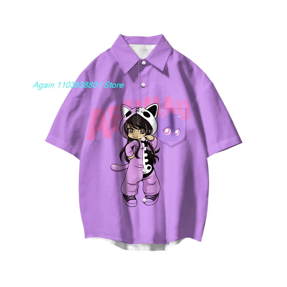 New style Aphmau Merch kids XXS-4XL short sleeved shirt For men women clothes Harajuku cartoon 3D printed casual shirts kawaii