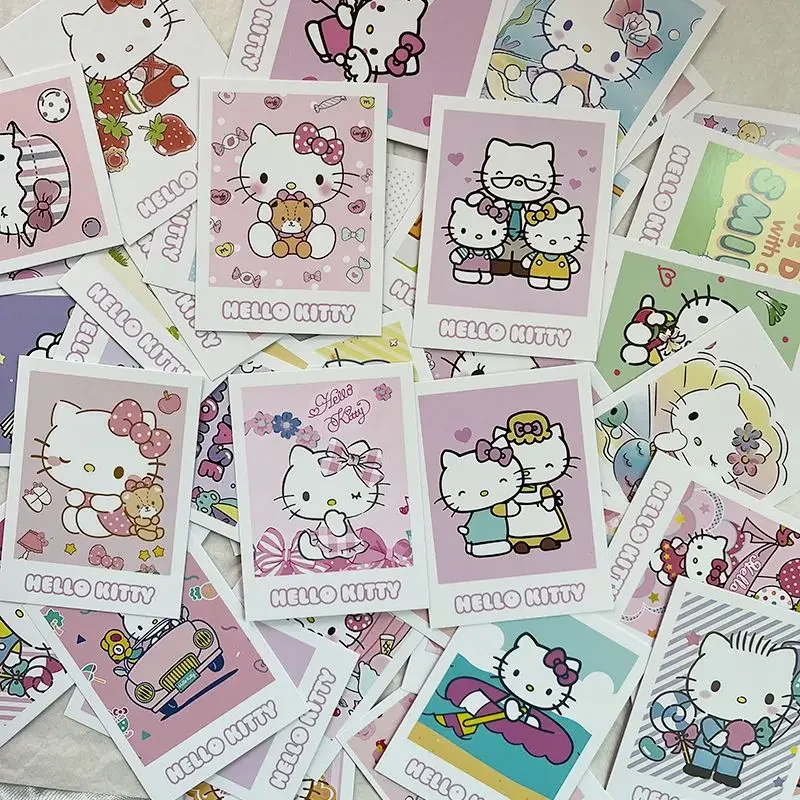 40Pcs/Set Kawaii Anime Hello Kitty Exquisite LOMO Cards Sanrio Series Cartoon Bookmark Small Message Greeting Collection Card