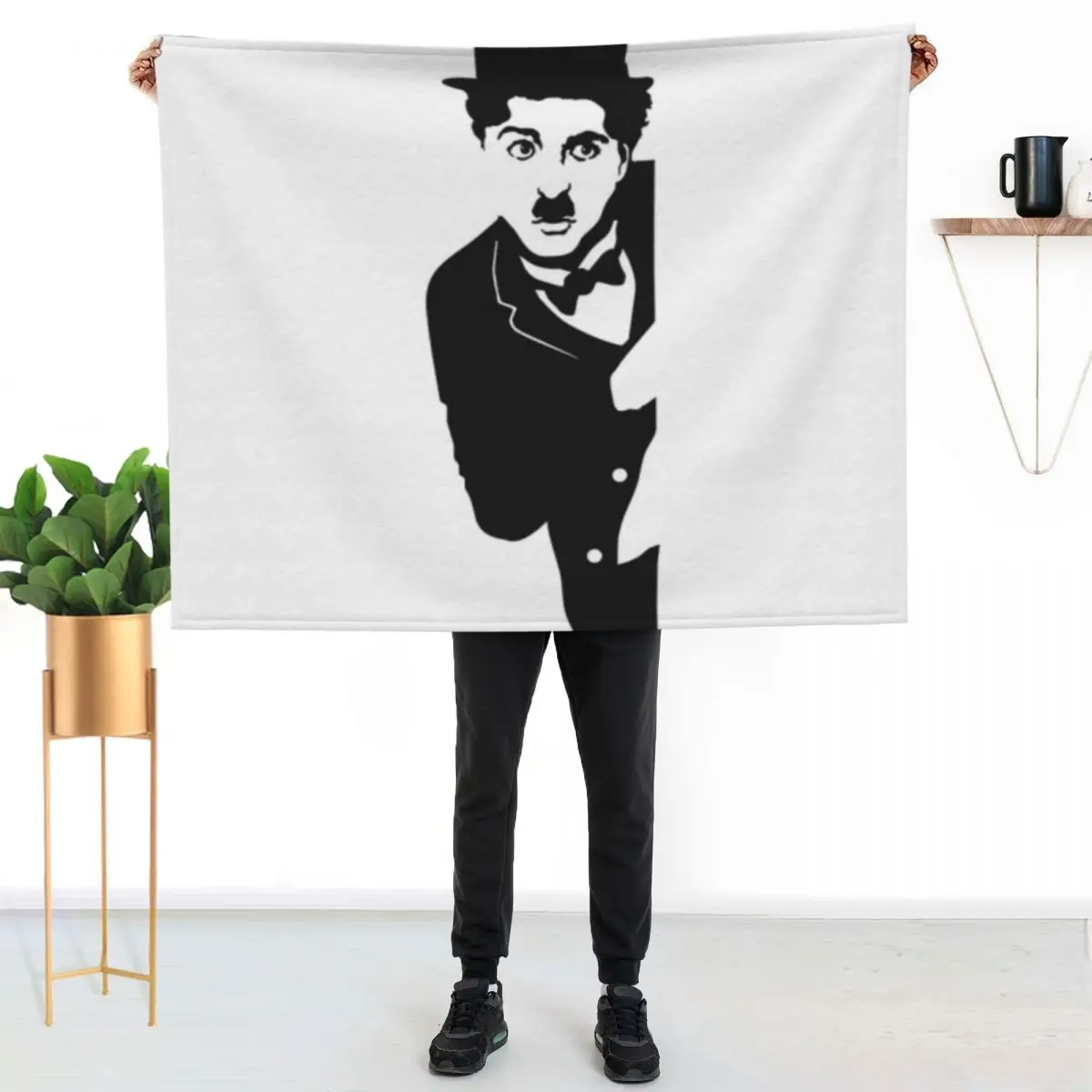

charlie chaplin art concept humor Throw Blanket Cozy Light Blanket for Travel Camping Picnic