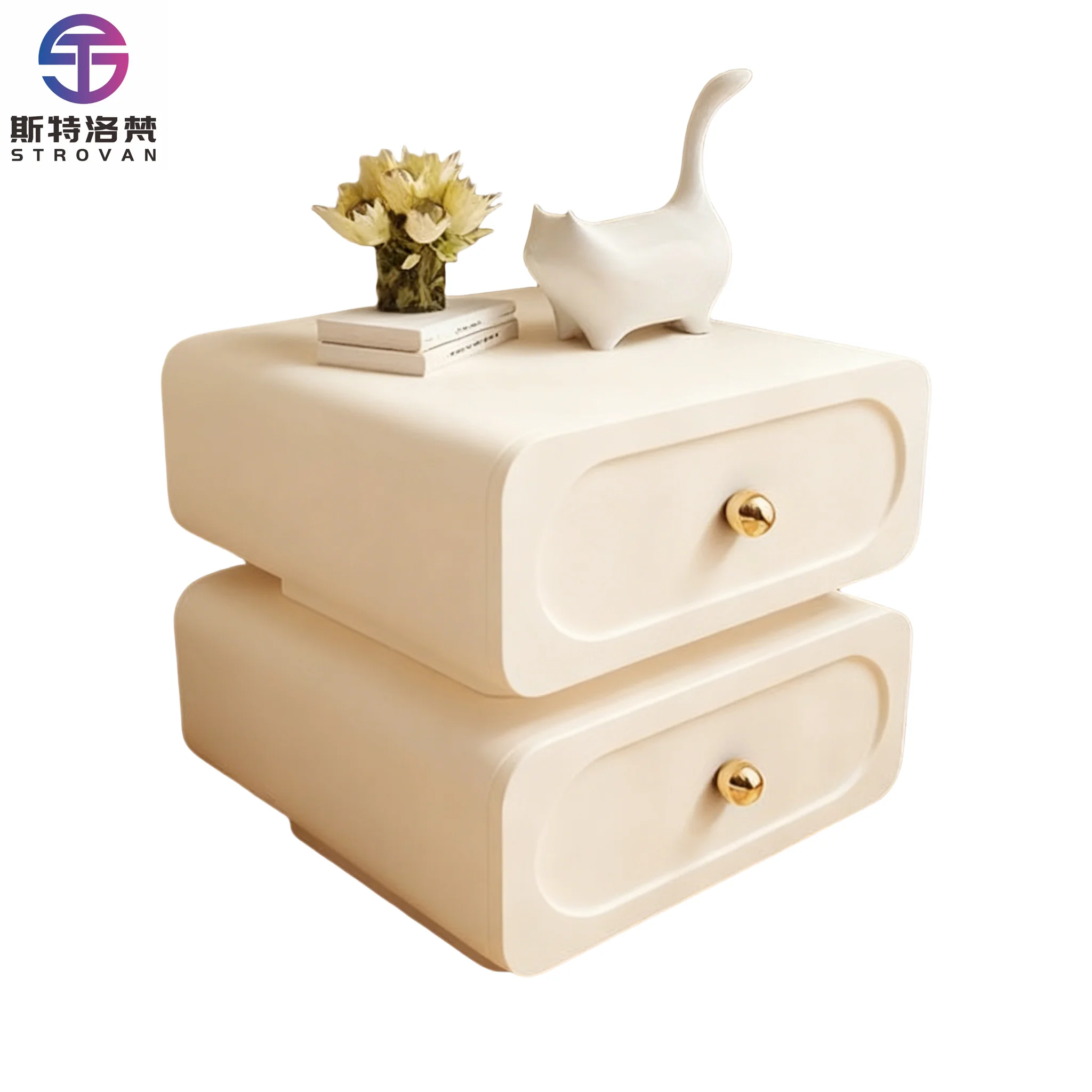 

Modern European Style Bedside Table Solid Wood Drawers Bedside Cabinet Bedroom Apartments Hotels Minimalist Design Extendable