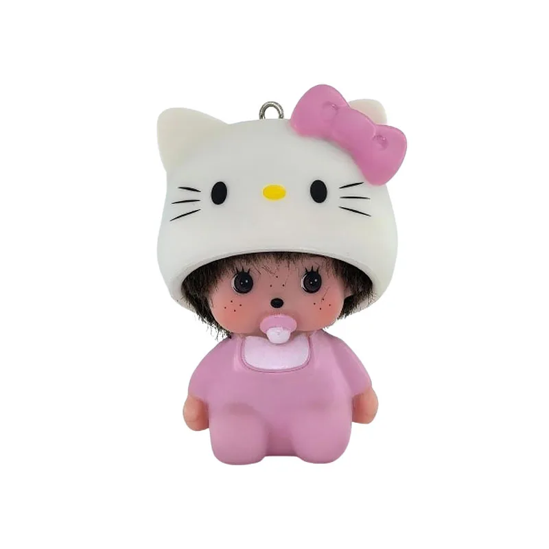 Portachiavi Cartoon Hellokitty Monqiqi, Ciondolo Bambola per Scrivania e Zaino, Ornamento Creativo per Donne e Ragazze, Idea Regalo