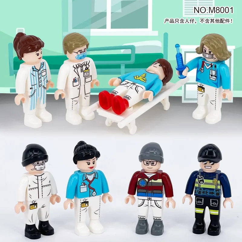 Arzt- und Krankenschwesterpuppen, Lernspielzeug, Minifiguren, humanoide Puppen, Kinderspielzeug, Geburtstagsgeschenke, Zeichentrickfiguren. – Detail 3