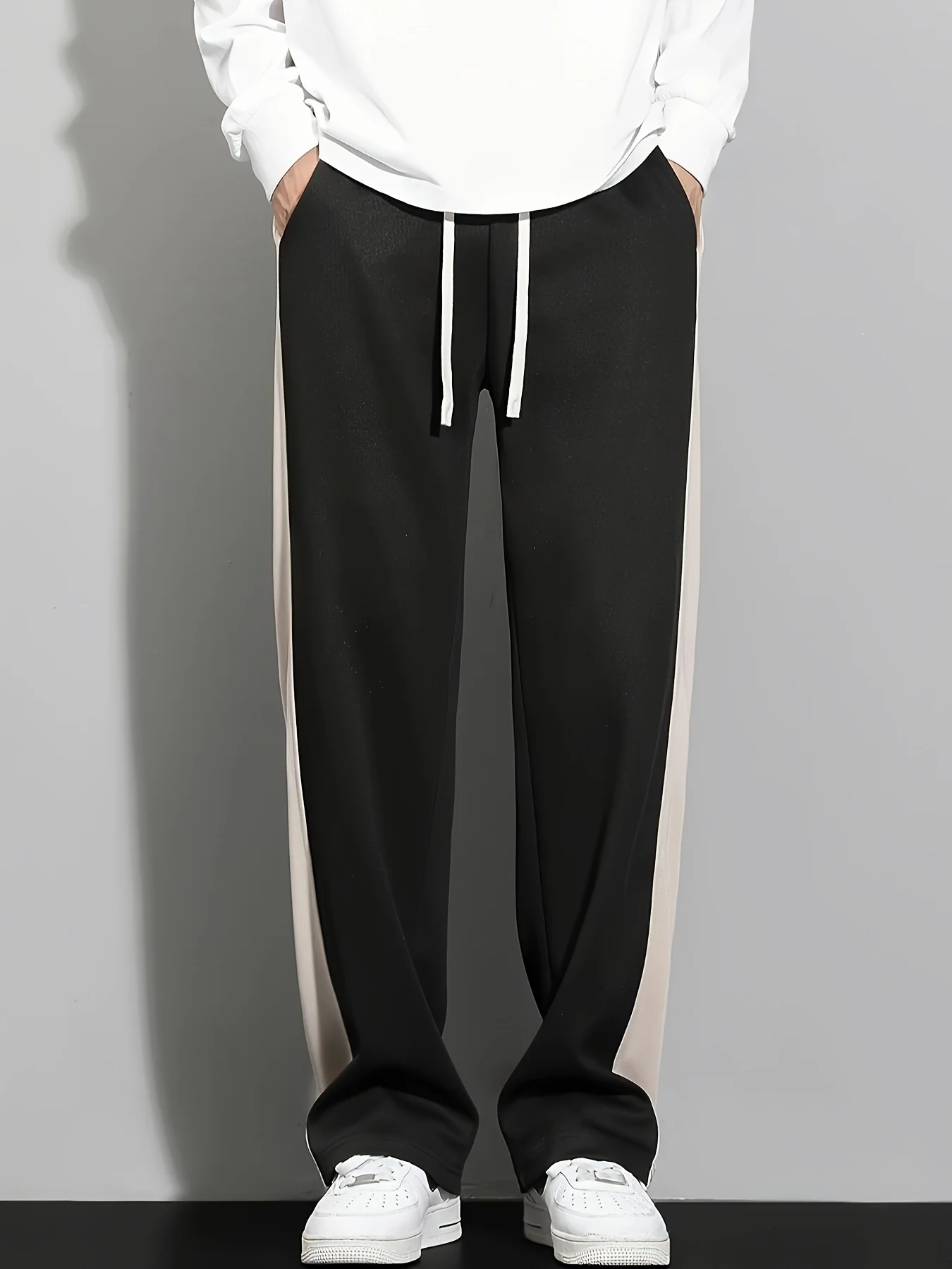 Pantaloni casual sportivi a contrasto da uomo, comodi e versatili