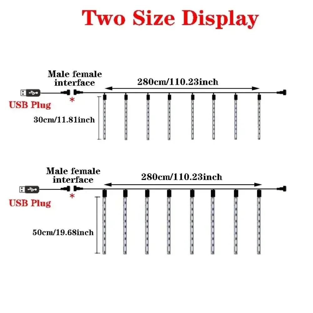 LED pioggia di meteoriti fata luce della stringa USB azionato illuminazione natalizia albero di Natale decorazione della casa decorazione della camera da letto del giardino di nozze