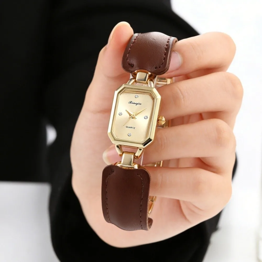Fashion Leather Strap Watches for Women Elegant Precise Wrist Watches Water Resistant Minimalist Bracelet Watch Female