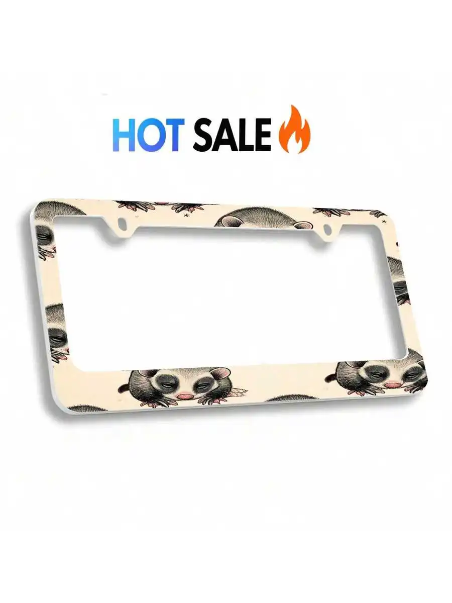 Whimsical Vintage Charm With A Touch Of Playful Nostalgia, Aluminum Metal Rust-Proof Waterproof Car License Plate Frame For