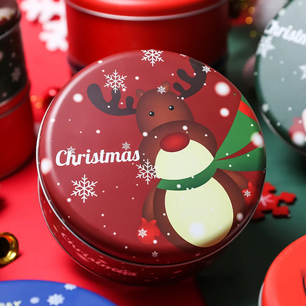 

5Pcs Christmas Deer Candy Box Tinplate Storage Organizer for Small Gifts Chocolate Holiday Party Decor Christmas Tinplate Box