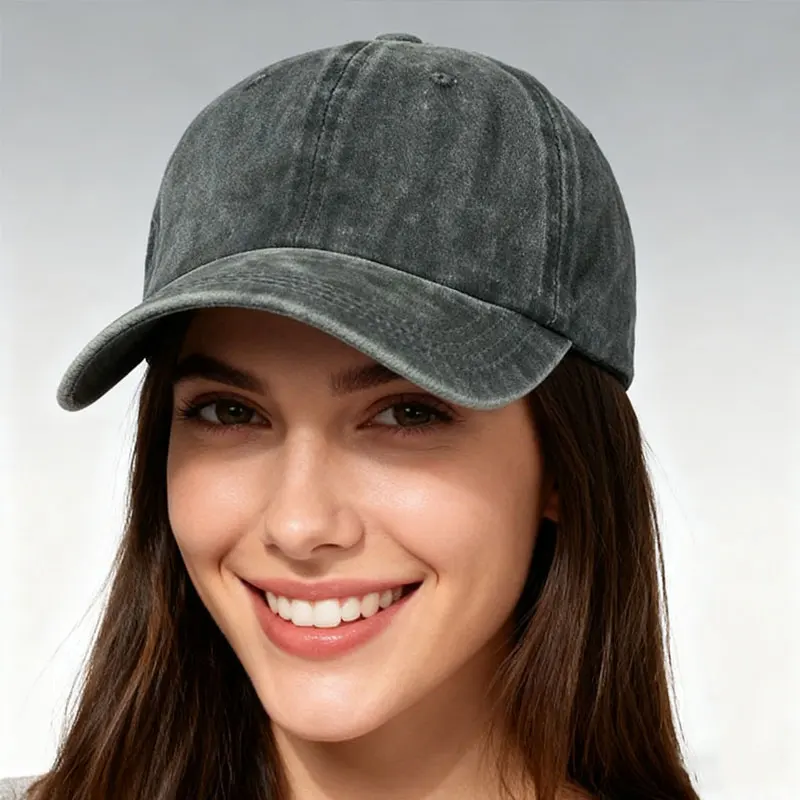 Four Seasons Sunscreen Solid Color Trend Retro Denim Basebal