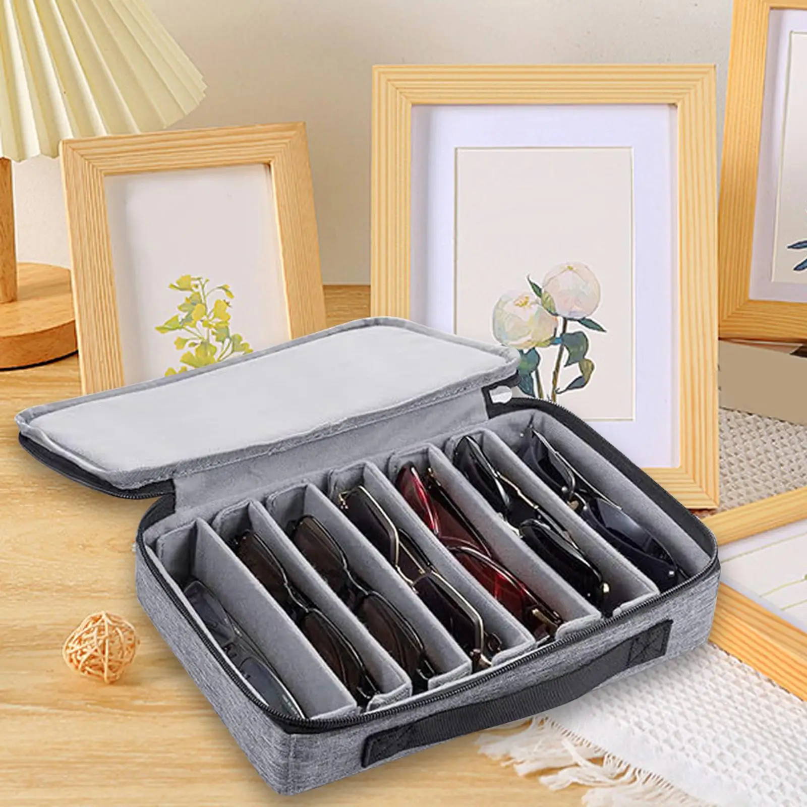 Sunglasses Organizer Eyewear Storage Holder Watch Organizer Case Fit Multiple Pairs Eyewear Display Case Protects from Dust